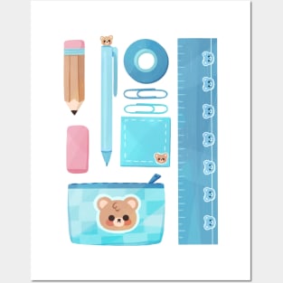 Bear School Supplies Posters and Art